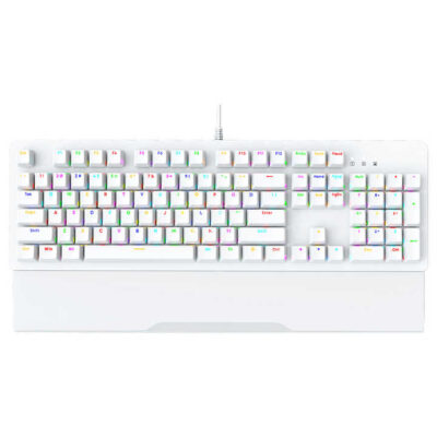 SOREX AK104 MECHANICAL RGB WHITE KEYBOARD – RED SWITCH