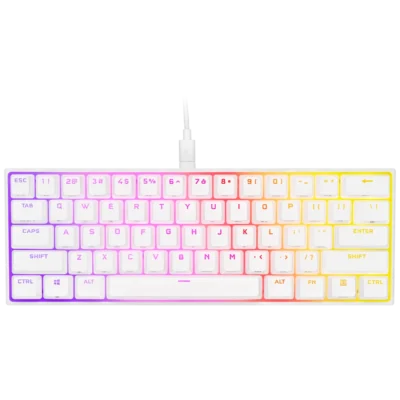 CORSAIR K65 RGB MINI 60% MACHANICAL KEYBOARD – SPEED SILVER SWITCH