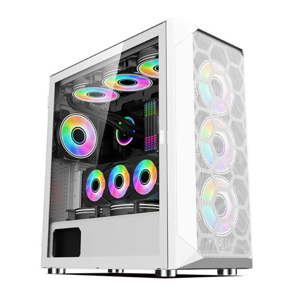 LOVINGCOOL LC-360W ATX GAMING PC CASE – WHITE